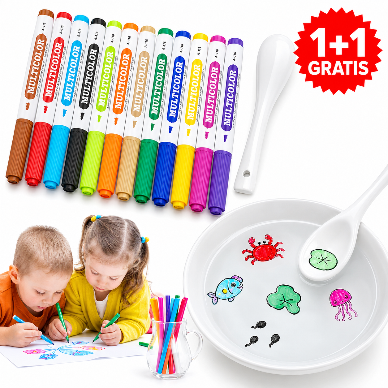 1 + 1 GRATIS ČAROBNI FLOMASTERI ZA CRTANJE PO VODI