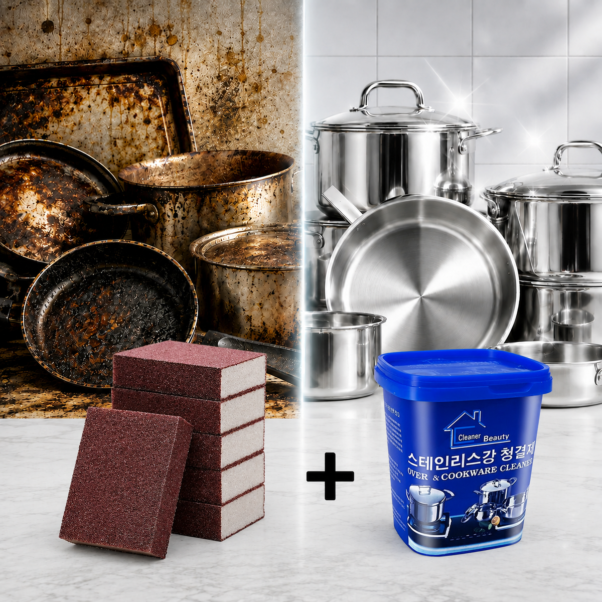 KARBON CLEAN SET – 6 SUNĐERA + PASTA ZA ČIŠĆENJE