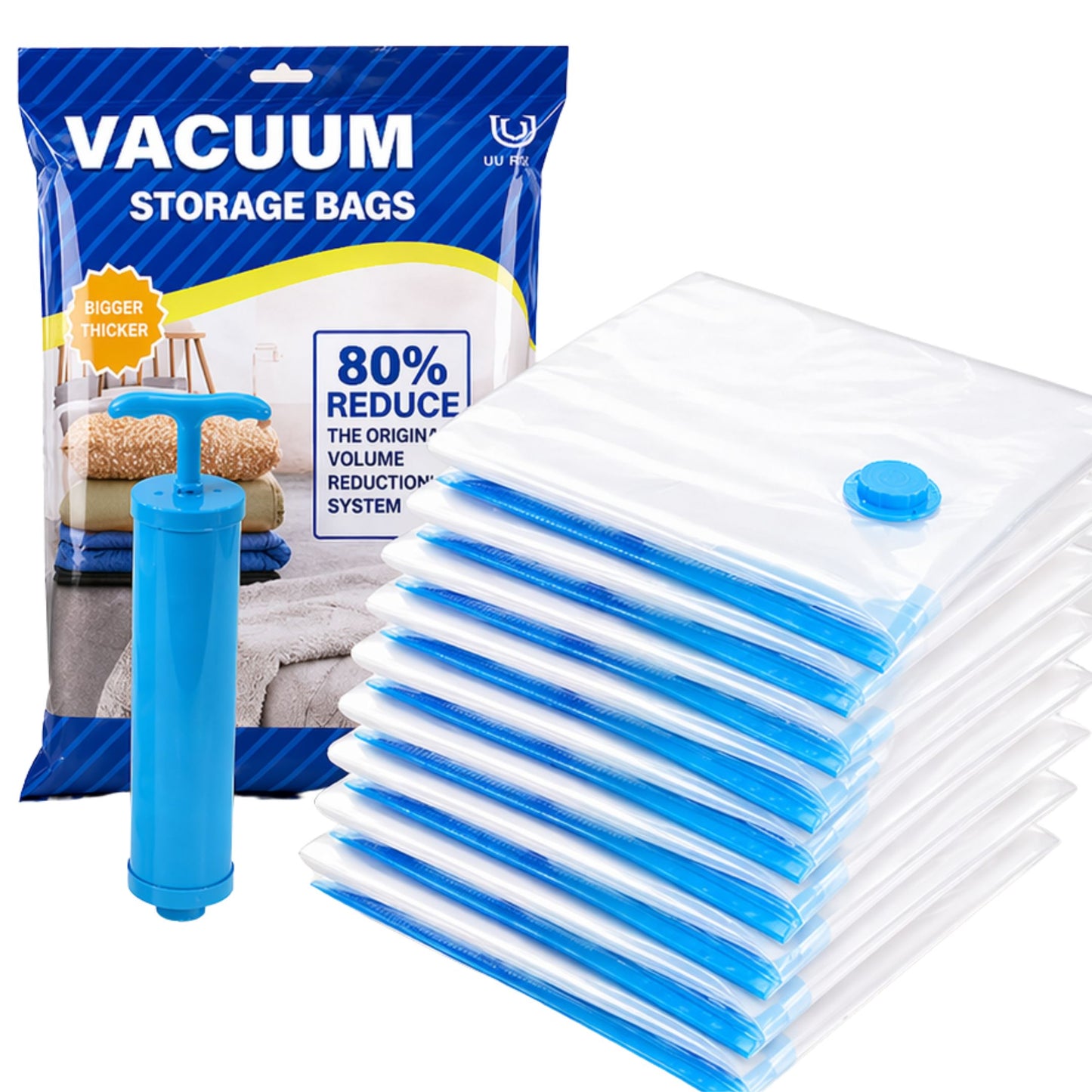 Vreće za vakumiranje garderobe - 10 komada + pumpa