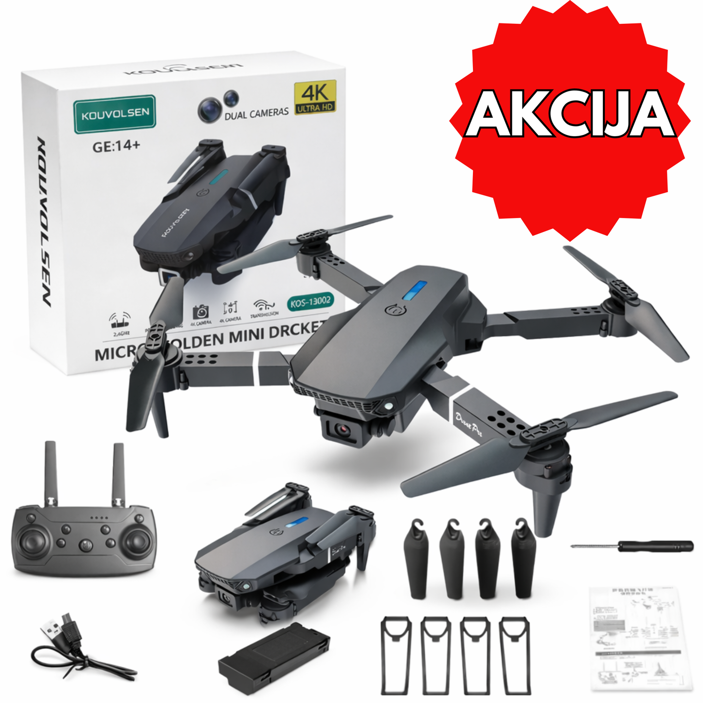 DRON SA 2 BATERIJE I 2 4K KAMERE