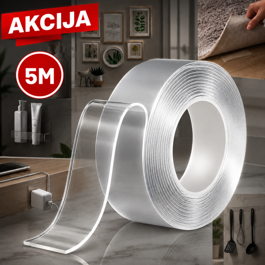 PROVIDNA DVOSTRANO LEPLJIVA SILIKONSKA TRAKA -5M