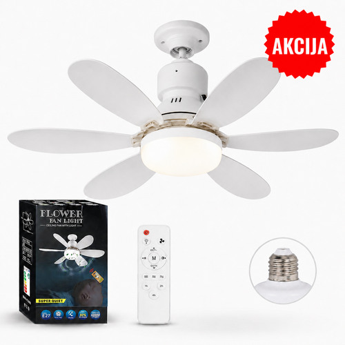 2 u 1 VENTILATOR - SIJALICA SA DALJINSKIM UPRAVLJAČEM