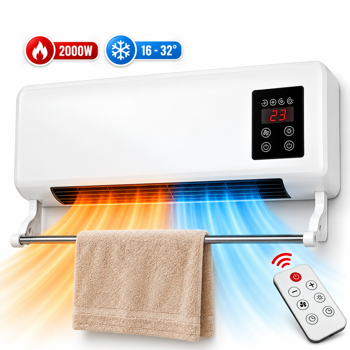 Zidna Grejalica sa Ventilatorom 2000W (2u1)