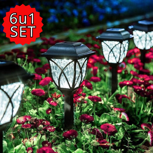 BAŠTENSKE LED SOLARNE LAMPE PREMIUM  6u1 SET
