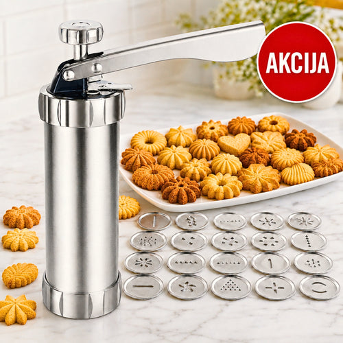 RUČNA PRESA ZA KEKSIĆE SA 20 RAŽLIČITIH OBLIKA